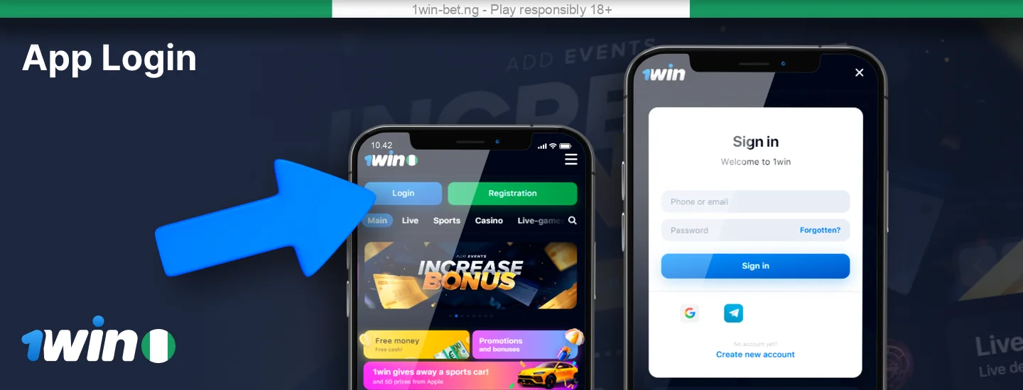 Login to 1win Nigeria app