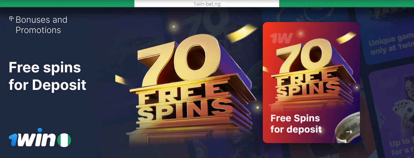 1win Nigeria 70 Free spins