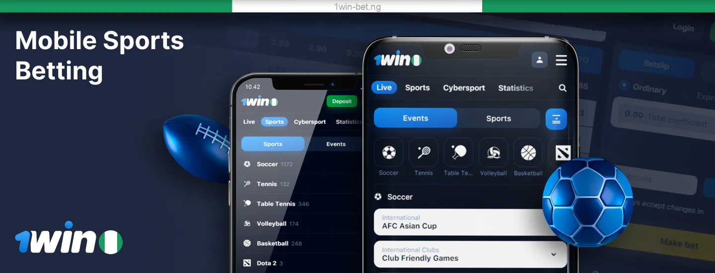 Sports betting on 1win Nigeria app