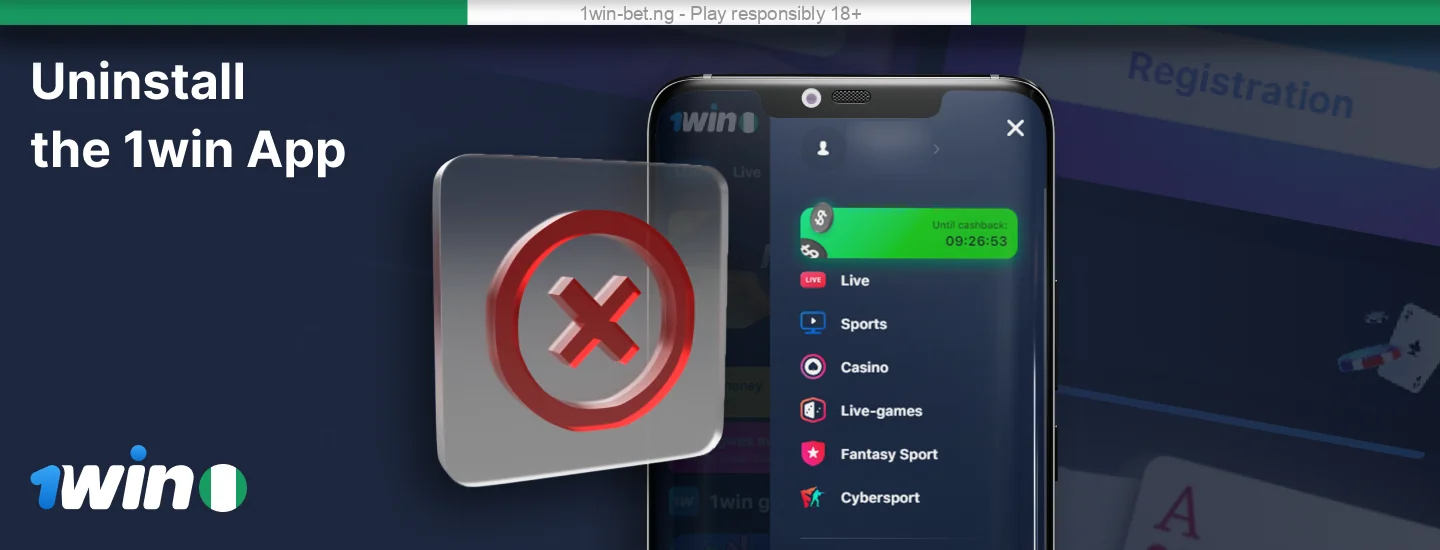 Uninstalling the 1win Nigeria app