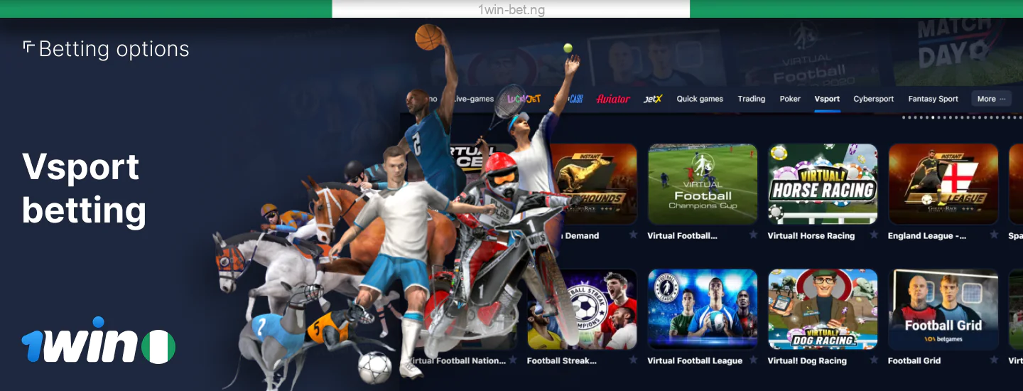 Virtual sports betting at 1win Nigeria