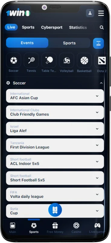 1win Nigeria mobile live bet